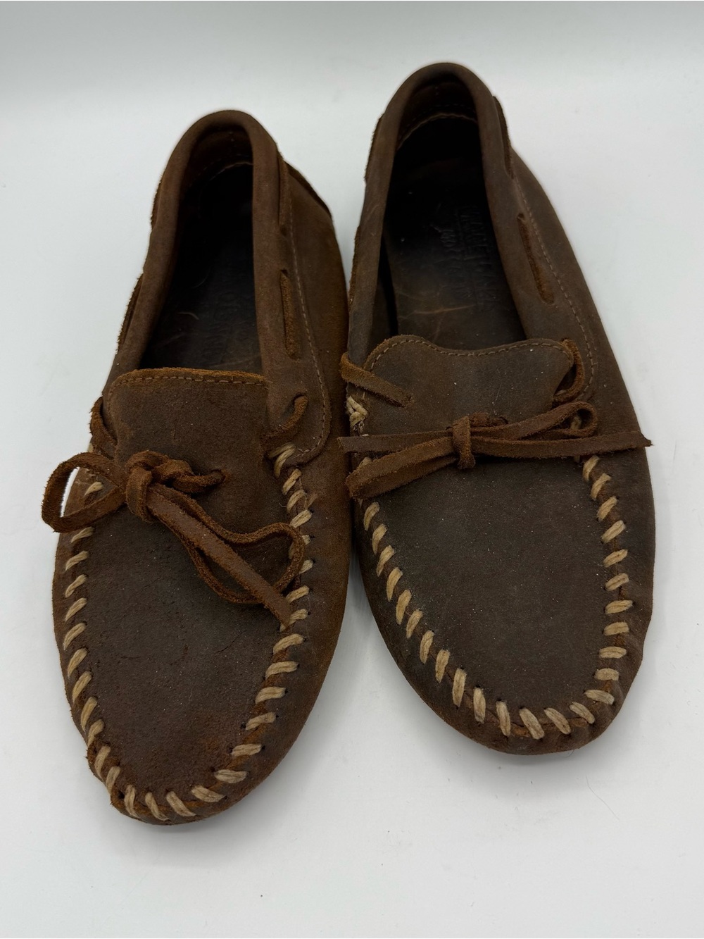 Minnetonka Leather Driving Moccasins Brown Loafers Slip On Size 8 Men 10 Women